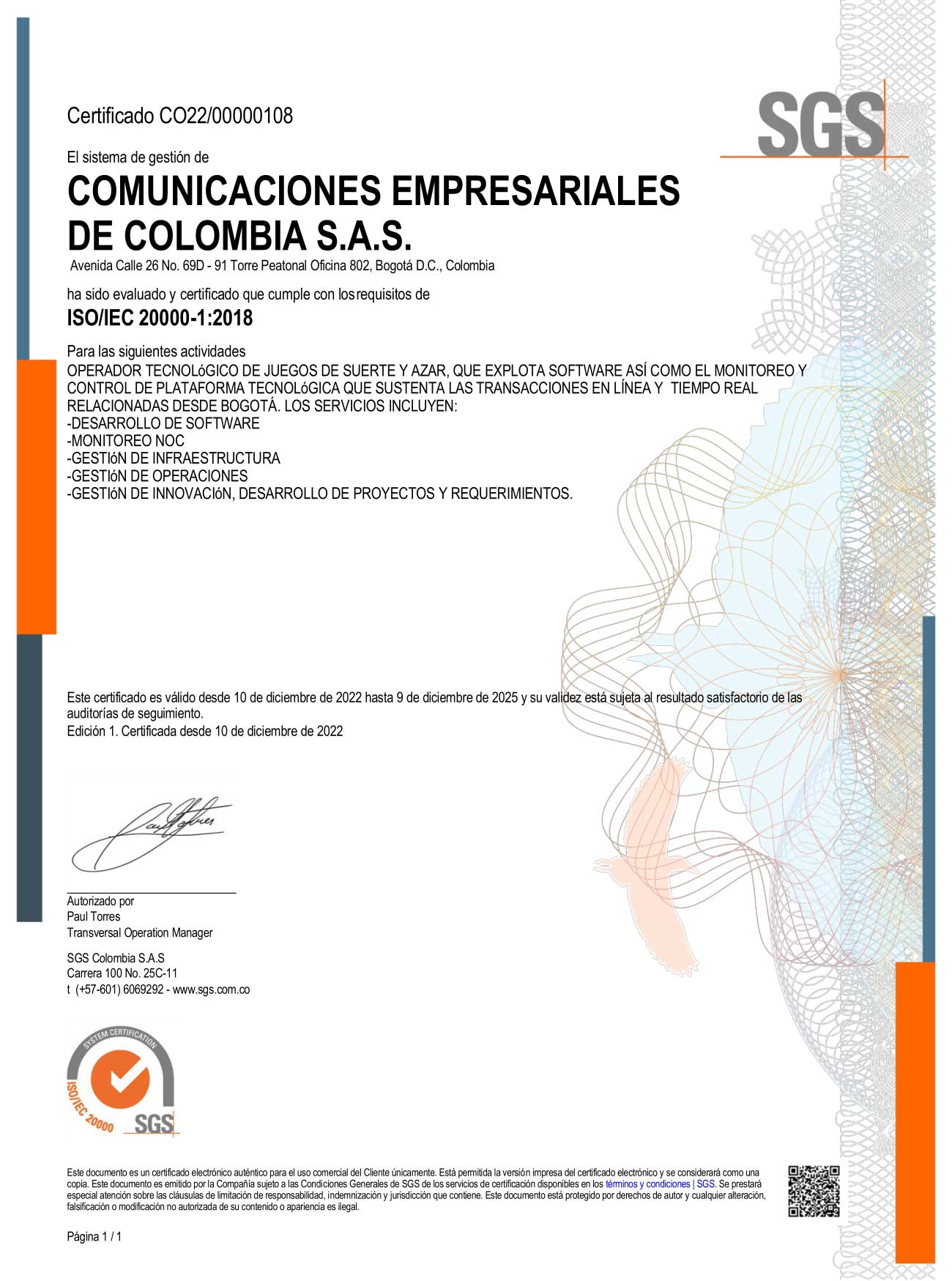 Certificado ISO 27001